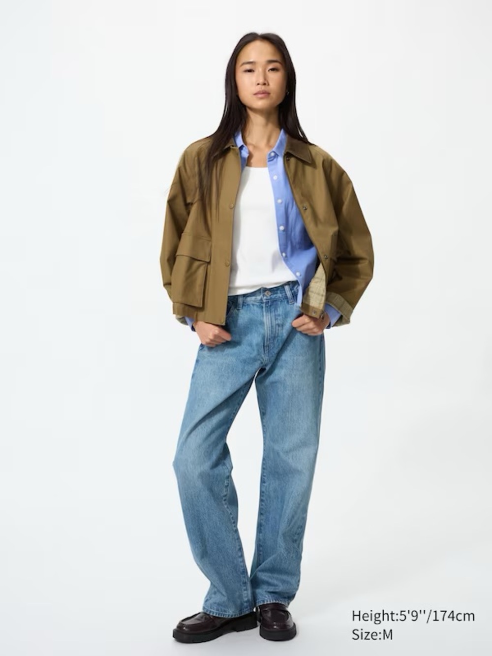 Uniqlo Women’s Olive Green Cropped Barn Jacket